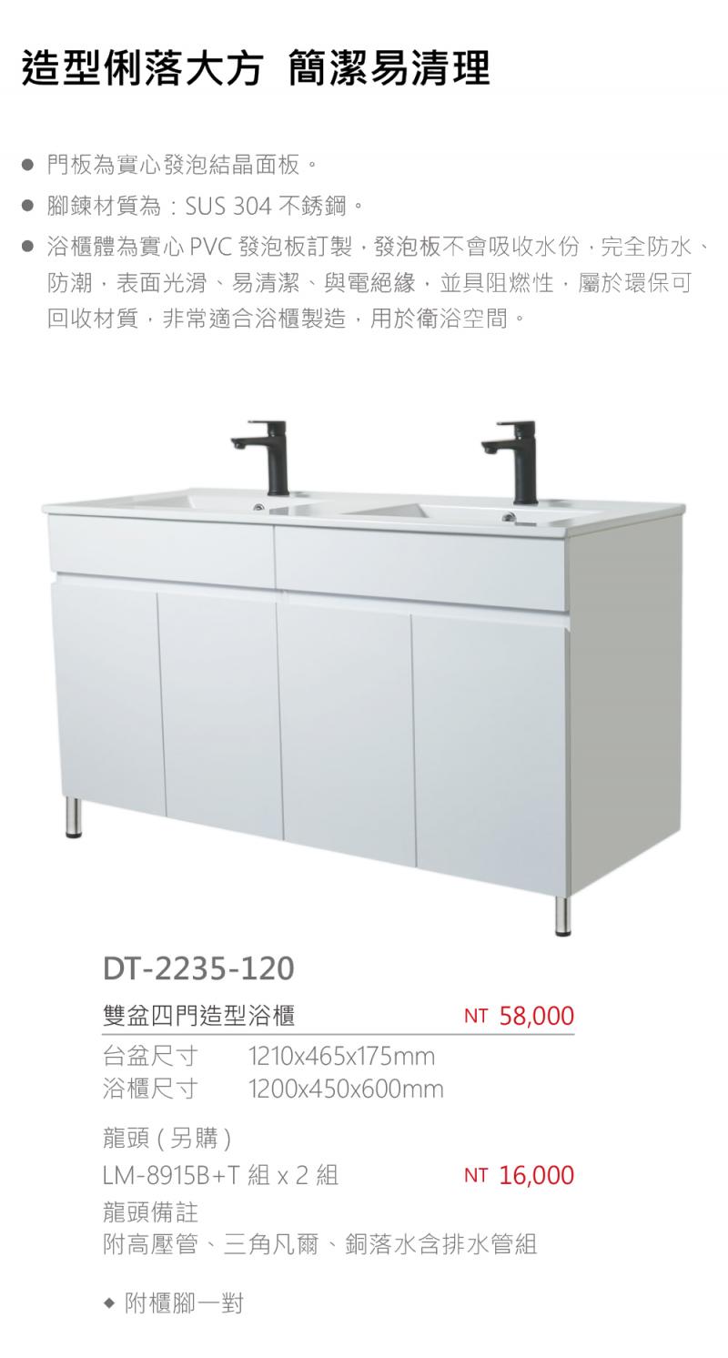 大巨光】120公分雙盆四門造型浴室櫃DT-2235-120 龍頭(另購)|大巨光購物城